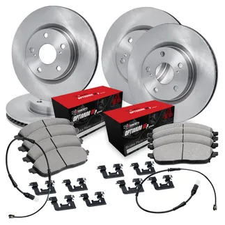 R1 Concepts WFUS2-74019 Disc Brake Rotor Set W/Optimum OEp Pads, Sensor, & Hardware